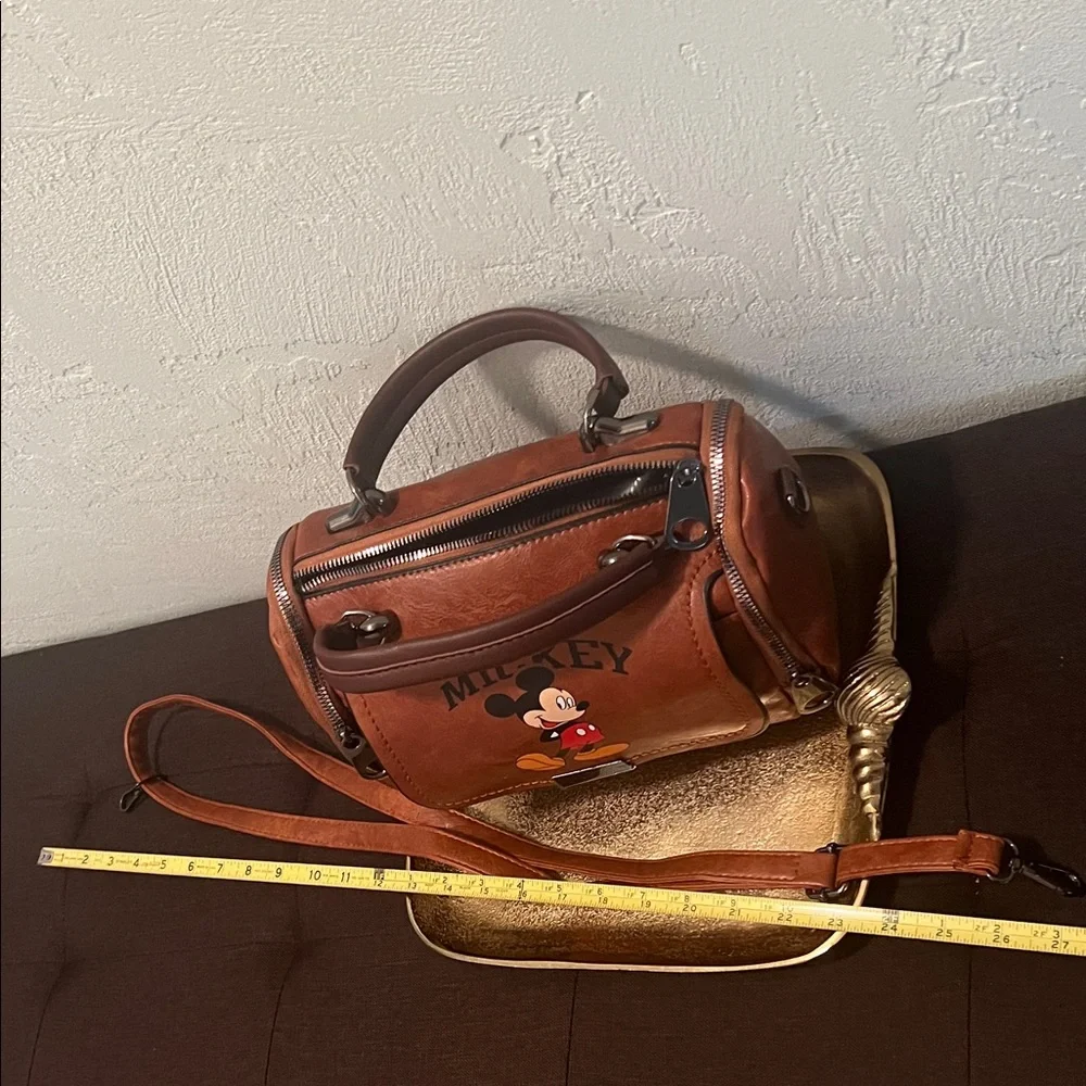 #1637* Unisex’s Mickey Leather-Style Brown Top-Handle - Picture 7 of 14